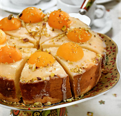 Творожный торт с абрикосами